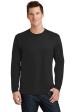 Image of MENS CREW NECK LONG SLEEVE T-SHIRT (BLK/WHITE)